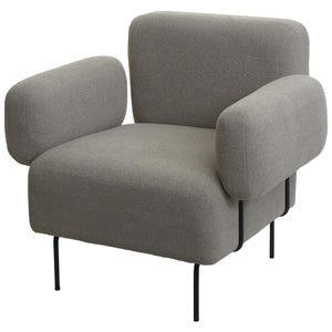 Lounge-Sessel Cocktailsessel Bouclé Stoff Metall grau