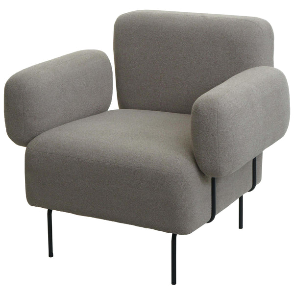 Lounge-Sessel Cocktailsessel Bouclé Stoff Metall grau