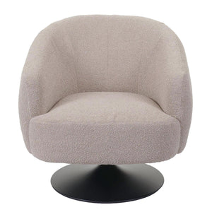 Lounge-Sessel Cocktailsessel drehbar Bouclé Stoff Metall creme-beige