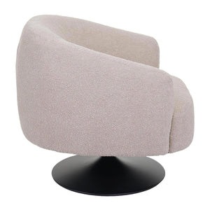 Lounge-Sessel Cocktailsessel drehbar Bouclé Stoff Metall creme-beige