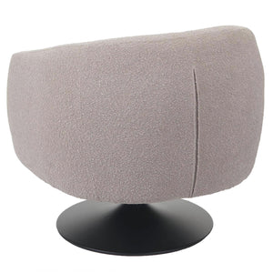 Lounge-Sessel Cocktailsessel drehbar Bouclé Stoff Metall creme-beige