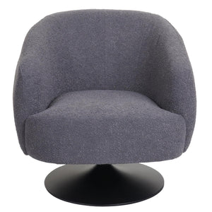 Lounge-Sessel Cocktailsessel drehbar Bouclé Stoff Metall dunkelgrau