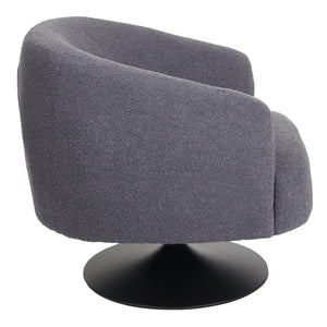 Lounge-Sessel Cocktailsessel drehbar Bouclé Stoff Metall dunkelgrau