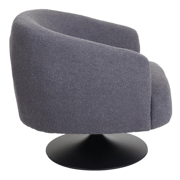 Lounge-Sessel Cocktailsessel drehbar Bouclé Stoff Metall dunkelgrau
