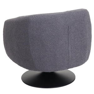 Lounge-Sessel Cocktailsessel drehbar Bouclé Stoff Metall dunkelgrau