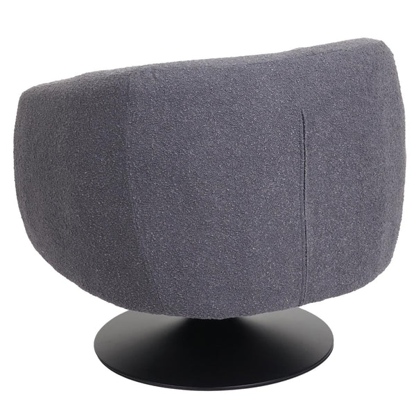Lounge-Sessel Cocktailsessel drehbar Bouclé Stoff Metall dunkelgrau