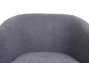 Lounge-Sessel Cocktailsessel drehbar Bouclé Stoff Metall dunkelgrau