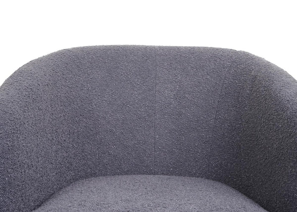 Lounge-Sessel Cocktailsessel drehbar Bouclé Stoff Metall dunkelgrau