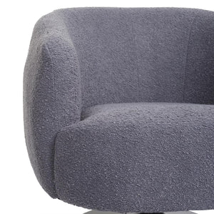 Lounge-Sessel Cocktailsessel drehbar Bouclé Stoff Metall dunkelgrau