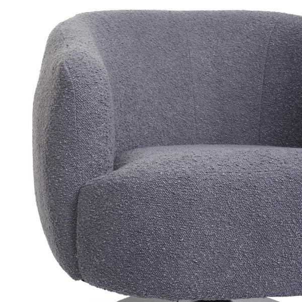 Lounge-Sessel Cocktailsessel drehbar Bouclé Stoff Metall dunkelgrau