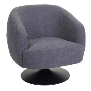 Lounge-Sessel Cocktailsessel drehbar Bouclé Stoff Metall dunkelgrau