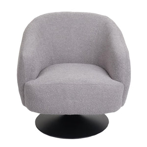 Lounge-Sessel Cocktailsessel drehbar Bouclé Stoff Metall hellgrau