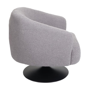 Lounge-Sessel Cocktailsessel drehbar Bouclé Stoff Metall hellgrau