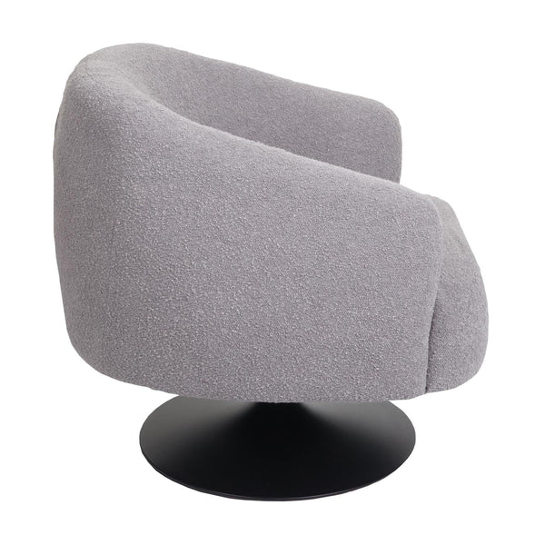Lounge-Sessel Cocktailsessel drehbar Bouclé Stoff Metall hellgrau