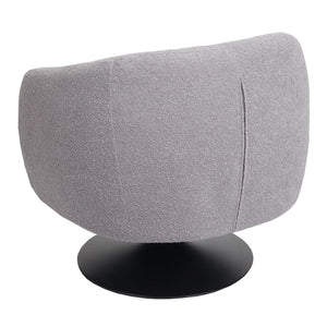 Lounge-Sessel Cocktailsessel drehbar Bouclé Stoff Metall hellgrau