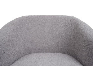 Lounge-Sessel Cocktailsessel drehbar Bouclé Stoff Metall hellgrau