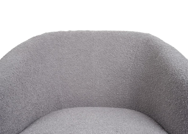 Lounge-Sessel Cocktailsessel drehbar Bouclé Stoff Metall hellgrau