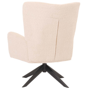 Lounge-Sessel Cocktailsessel drehbar Chenille Metall creme-beige