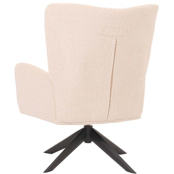 Lounge-Sessel Cocktailsessel drehbar Chenille Metall creme-beige