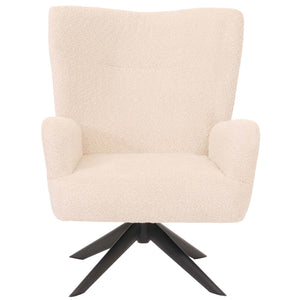 Lounge-Sessel Cocktailsessel drehbar Chenille Metall creme-beige