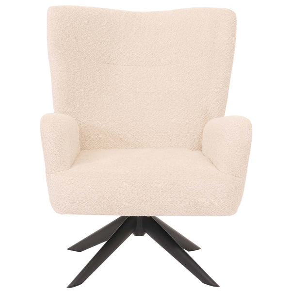 Lounge-Sessel Cocktailsessel drehbar Chenille Metall creme-beige