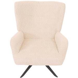 Lounge-Sessel Cocktailsessel drehbar Chenille Metall creme-beige