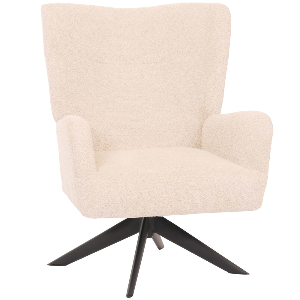 Lounge-Sessel Cocktailsessel drehbar Chenille Metall creme-beige