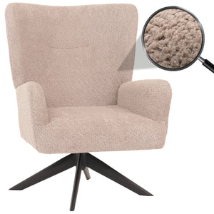 Lounge-Sessel Cocktailsessel drehbar Chenille Metall taupe