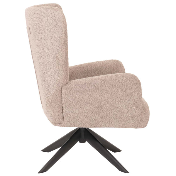 Lounge-Sessel Cocktailsessel drehbar Chenille Metall taupe