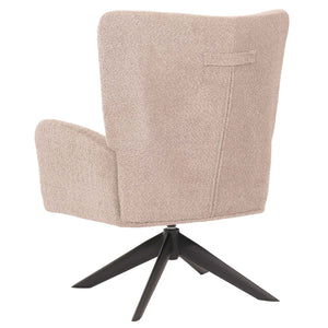 Lounge-Sessel Cocktailsessel drehbar Chenille Metall taupe