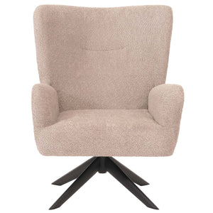 Lounge-Sessel Cocktailsessel drehbar Chenille Metall taupe