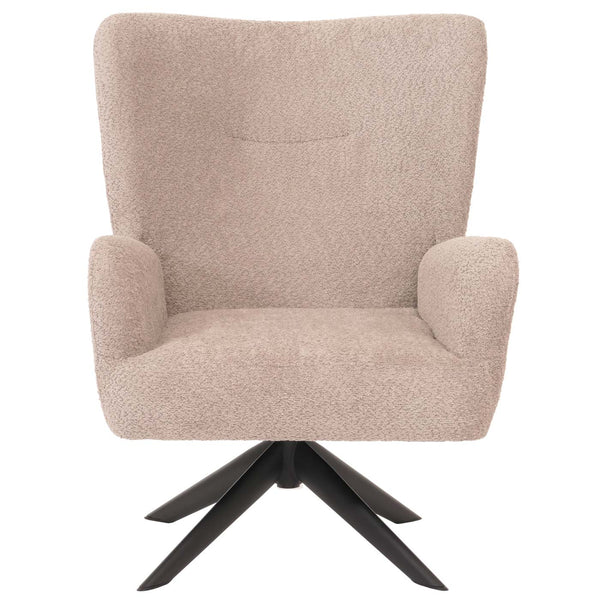 Lounge-Sessel Cocktailsessel drehbar Chenille Metall taupe