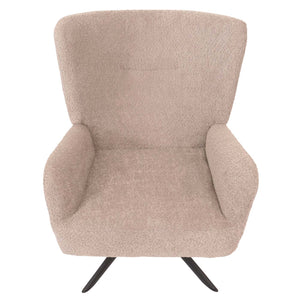 Lounge-Sessel Cocktailsessel drehbar Chenille Metall taupe