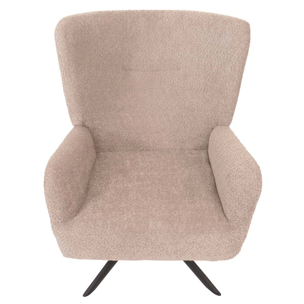 Lounge-Sessel Cocktailsessel drehbar Chenille Metall taupe