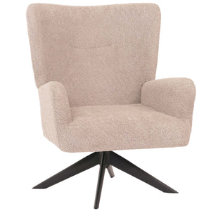 Lounge-Sessel Cocktailsessel drehbar Chenille Metall taupe