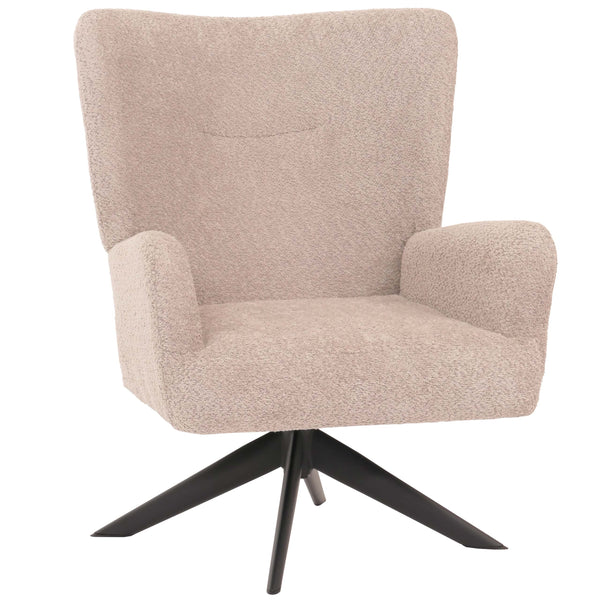 Lounge-Sessel Cocktailsessel drehbar Chenille Metall taupe