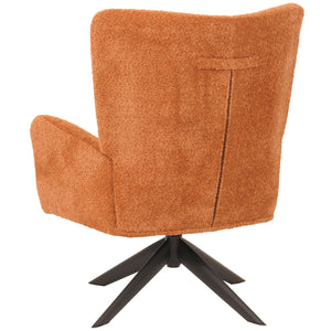 Lounge-Sessel Cocktailsessel drehbar Chenille Metall terracotta