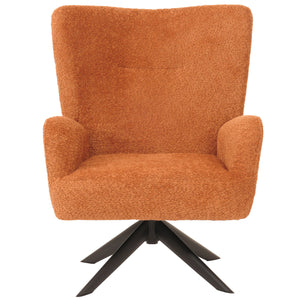 Lounge-Sessel Cocktailsessel drehbar Chenille Metall terracotta