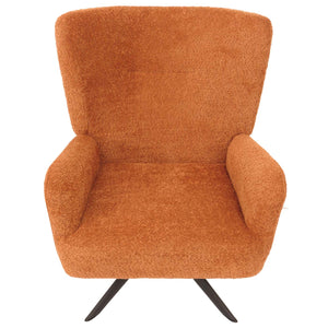 Lounge-Sessel Cocktailsessel drehbar Chenille Metall terracotta