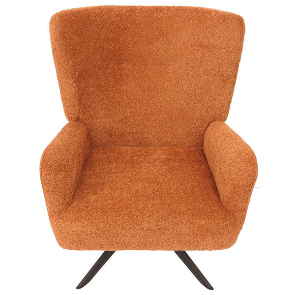 Lounge-Sessel Cocktailsessel drehbar Chenille Metall terracotta
