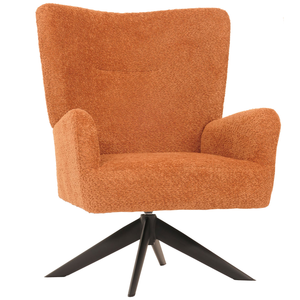 Lounge-Sessel Cocktailsessel drehbar Chenille Metall terracotta