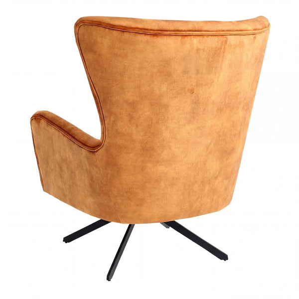 Lounge-Sessel Cocktailsessel drehbar Vintage Samt Metall gold-braun