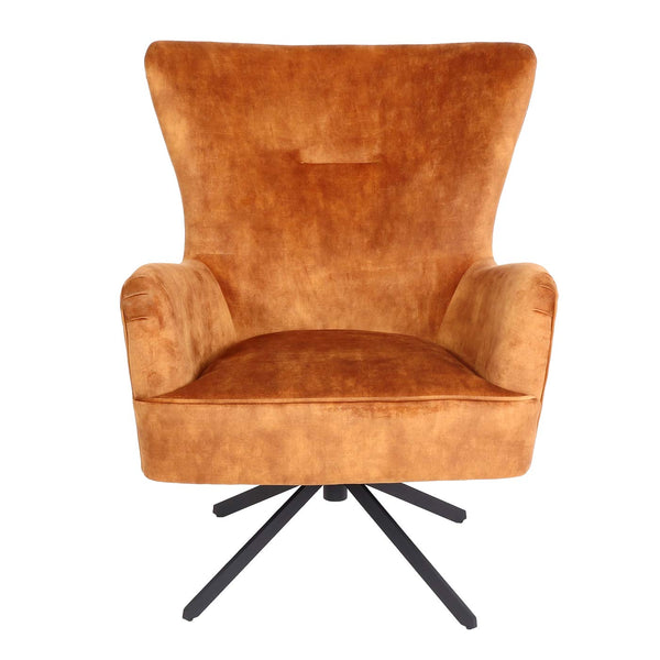 Lounge-Sessel Cocktailsessel drehbar Vintage Samt Metall gold-braun