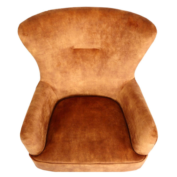 Lounge-Sessel Cocktailsessel drehbar Vintage Samt Metall gold-braun