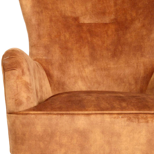 Lounge-Sessel Cocktailsessel drehbar Vintage Samt Metall gold-braun
