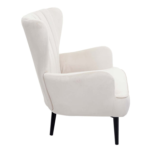 Lounge-Sessel Cocktailsessel Polstersessel Samt creme-beige