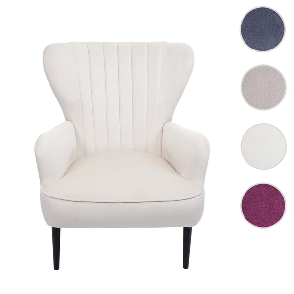 Lounge-Sessel Cocktailsessel Polstersessel Samt creme-beige