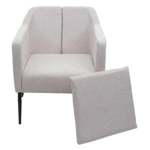 Lounge-Sessel Cocktailsessel Relaxsessel Stoff creme-beige