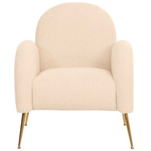 Lounge-Sessel Cocktailsessel Retro Nosagfederung Chenille creme-weiss