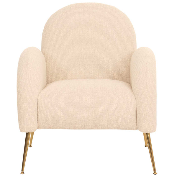 Lounge-Sessel Cocktailsessel Retro Nosagfederung Chenille creme-weiss